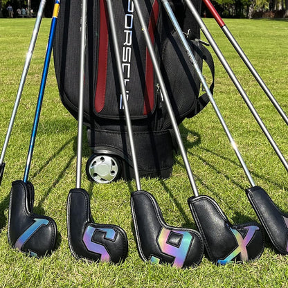 Montale Golf Iron Covers 10Pcs, Golf Iron Head Covers Leather Golf Iron Covers Set Colorful Golf Iron Headcovers,Golf Club Head Covers for Iron Customize & Non-Customiz
